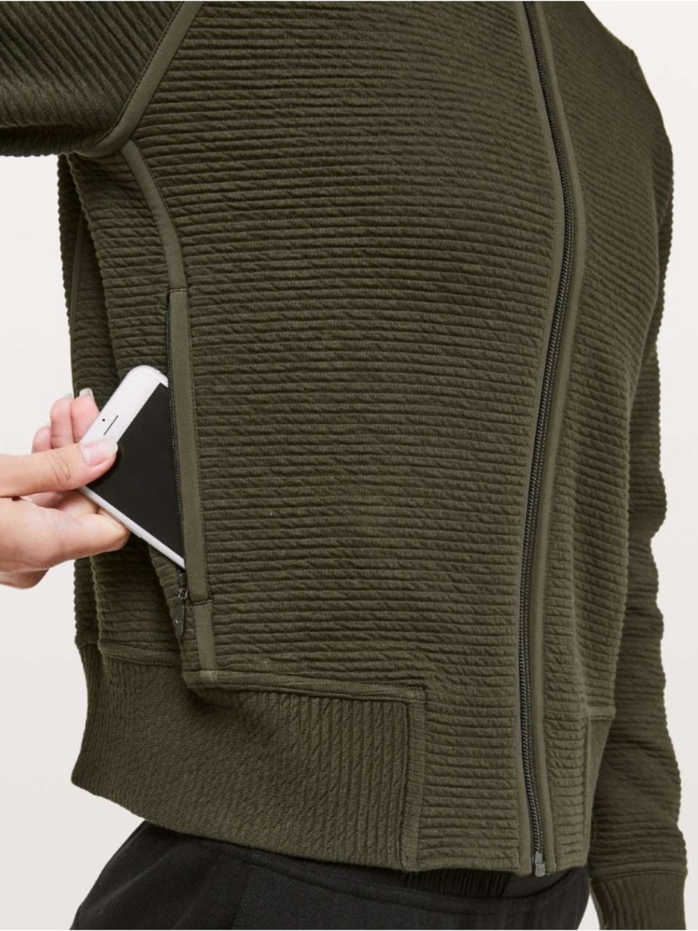 Lululemon On Repeat Bomber Dark Olive Green size 8 - Picture 2 of 16